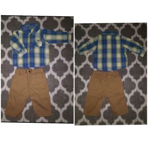 Boys Cute Outfit Shirt Sz 3/6m Pants 6m